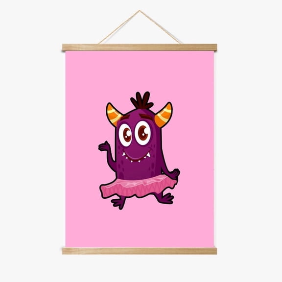 Miley the Magenta Monster Magnetic Wood Frame Hanger by Dancing Littles Jungle