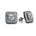 thumbnail image 1 of Milgrain Princess & Round 4.90 CT Diamond Stud Earrings, Size 6.5, 1 of 1