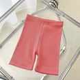 thumbnail image 1 of Mevxay Girl's Bike Shorts Elastic High Waist Ice Silk Summer Athletic Yoga Shorts for 80-130 Pink, 1 of 3