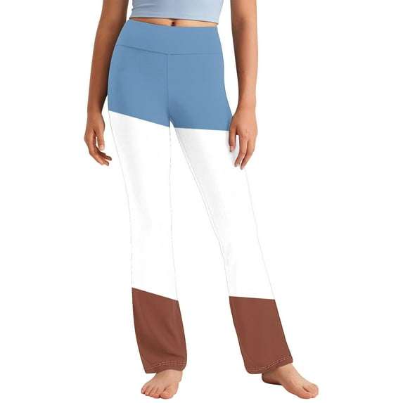 Qodauz Girls High Waist Legging Straight Leg Stretchy Yoga Pants Casual Solid Color Long Pants for 3-12 Years