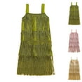 thumbnail image 1 of Qodauz Girls Tassels Party Dress Sequin Spaghetti Strap Mini Graduation Dance Latin Birthday Special Occasion Dresses 3-12 Y Green, 1 of 4