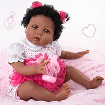 Milidool 22 inch Reborn Black Baby Dolls   American Lifelike Newborn Girl Doll Set, Realistic Soft Posable Limbs and Weighted Body