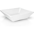 Miligoré 16" x 16" Beveled Square White Ceramic Vessel Sink Modern