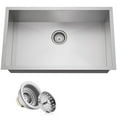 thumbnail image 1 of Miligoré 30" x 18" x 9" Deep Single Bowl Undermount Zero Radius Stainless Steel Kitchen Sink - Includes Drain, 1 of 5