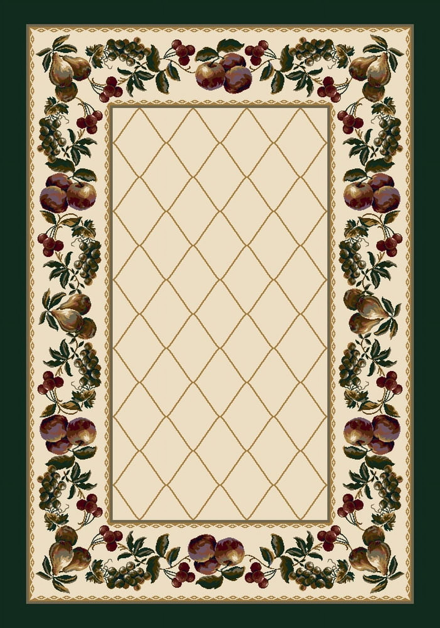 Ivory and Brown Floral Synthetic Tufted Area Rug, 3'-9" x 5'-4"