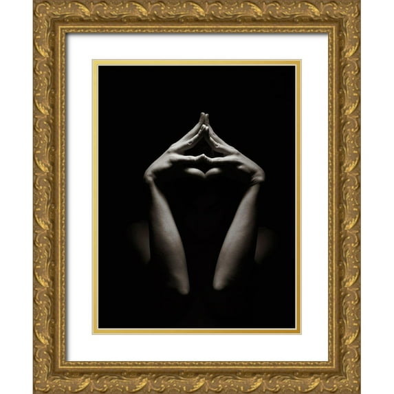 Milillo, Marco 25x32 Gold Ornate Wood Framed with Double Matting Museum Art Print Titled - Dancing Hands I