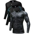 thumbnail image 1 of Milin Naco Men's Dry Fit Compression Shirts Long Sleeve Workout Running Tops 3 Pack, 1 of 6
