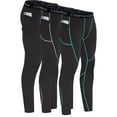thumbnail image 1 of Milin Naco Mens Compression Pants 3 Pack Workout Running Tights Ski Base Layer, 1 of 6