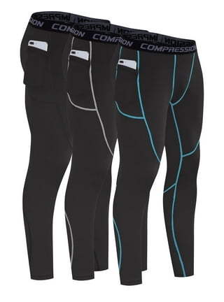 Men's 3/4 One Leg Compression Tights Medium Elastic Waist Leggings Slim-Fit  Athletic Base Layer Underwear Sports Short Pants