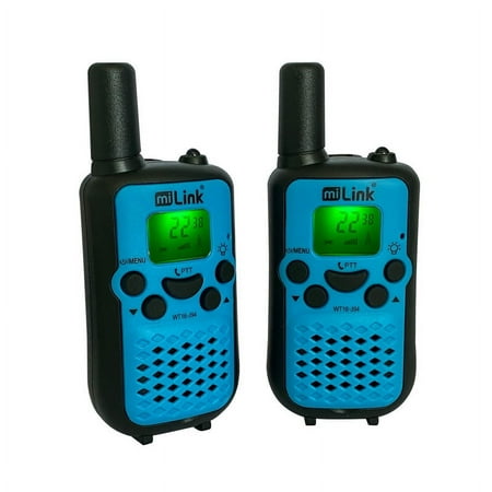 Milink. 16 Miles Walkie Talkies 2pk with Two Way Radios, LED Light, Rechargeable, 22 Channels