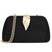 MILSENTE Milisente Clutch Purse Metallic Small Evening Bags For Wedding And Party(Black)