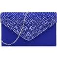 thumbnail image 1 of Milisente Clutch Purses For Women, Rhinestone Wedding Evening Clutch Envelope Crossbody Shoulder Satin Purse(Royal Blue), 1 of 4
