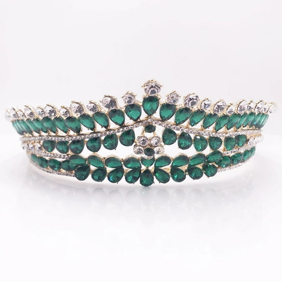 Milisente Crytal Crowns For Women Wedding Rhinestone Tiaras And Crowns For Party(Green)