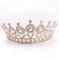 thumbnail image 1 of Milisente Queen Crowns For Women Large Crystal Bridal Wedding Tiaras With Sparkling Rhinestones(Gold), 1 of 6