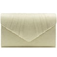 thumbnail image 1 of Milisente Women Evening Bag Faux Leather Pleated Clutch Purse Envelope Clutches(Gold), 1 of 6