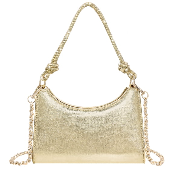 Milisente Women's Vintage Sparkling Rhinestone Evening Clutch Bag - Versatile Glitter Shoulder & Handheld Purse(Shining Gold)