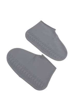 1 Pair Grey Anti- Shoe Covers for Outdoor Walking, Mud and -Resistant Overshoes