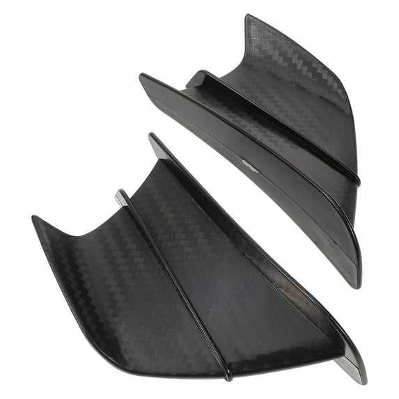 Milisten 1 Pair Black ABS Carbon Fiber Pattern Front Aerodynamic Winglets Improves Driving Performance 6.7x3.9x1.2in