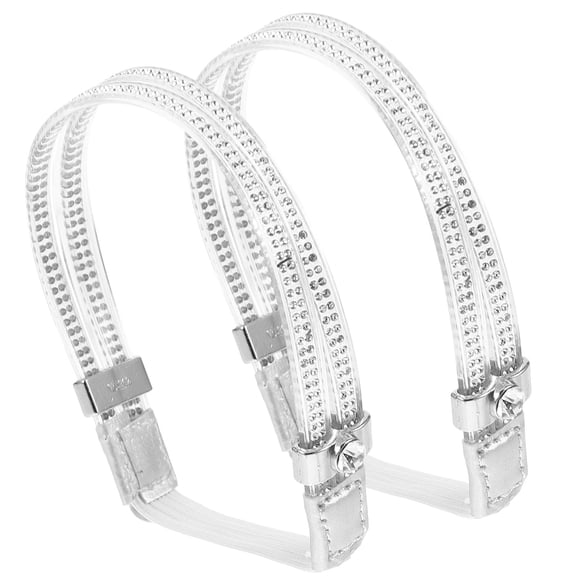 Milisten Elastic High Heel Shoe Straps Ankle Straps For Heels Pu Leather 1 Pair 3.1x3.1in