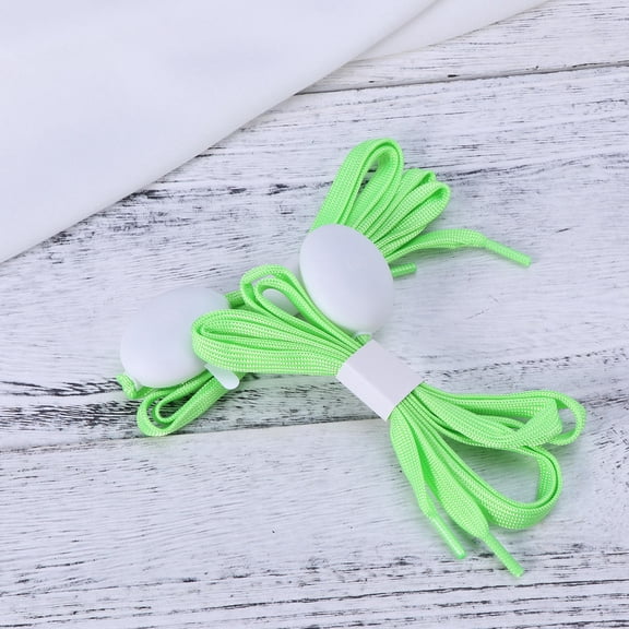 Milisten 1Pair Green Flashing LED Shoestrings Washable for Cycling Jogging