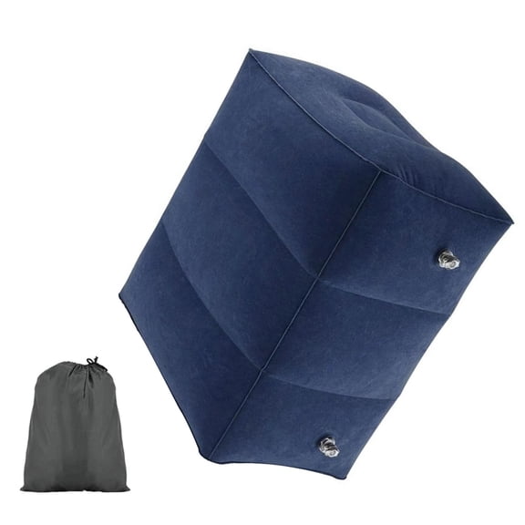 Milisten 1 Pc Footrest Cushion Inflatable Footrest PVC Dark Blue for Car Trips