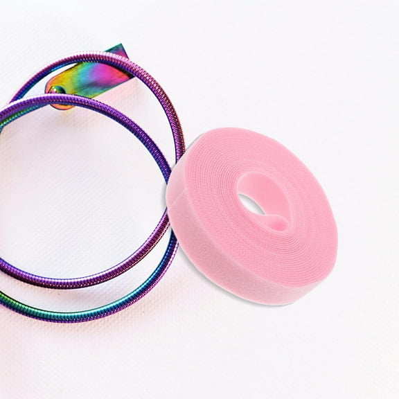 Milisten Pink Polyester Hook and Loop Cable Ties for Wire Management