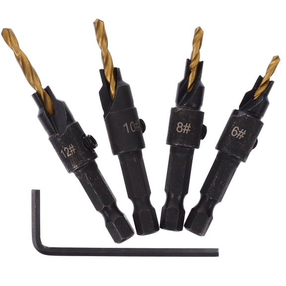 Milisten Woodworking Drill Bit Set 1 Piece with Golden Coating for Reduced Friction and Heat, and Precision Drilling