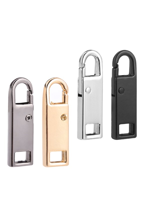 4-Piece Zinc Alloy Zipper Puller Set for Sewing, Tailoring, Crafting, Projects and Repairs