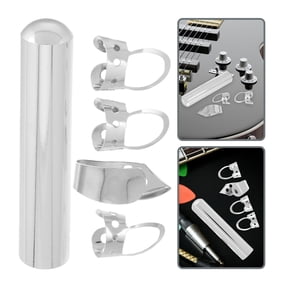 Milisten 1 Set Electric Guitar Slide Silver Metal Cylinder Tube Slide With Adjustable Sound Effects For Rehearsals