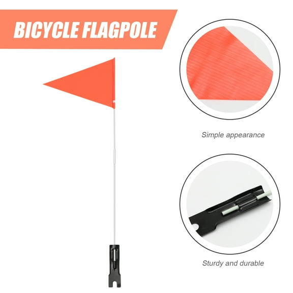Milisten 1 Set Multi Function Bike Flagpole Kit Wear Resistant Safety Flag With Flag Pole For Bicycles Trucks Cars More