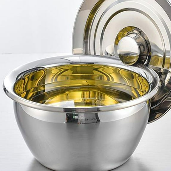 Milisten Kitchen Condiment Basin Stainless Steel Holding Salad Silver 1 Set 11.71X11.71X5.78in