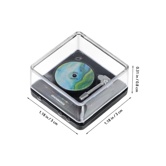 Milisten Miniature Record Player for Dollhouse, Assorted Colors, Alloy Material, Realistic Design, Compact and , 1 Set