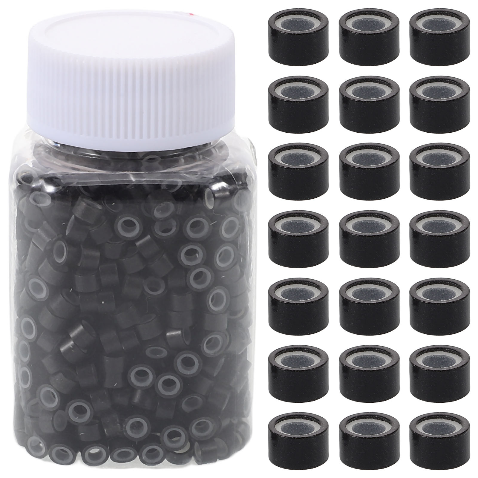 Milisten 1000Pcs Black Silicone Hair Rings for Braids Hair Extensions ...
