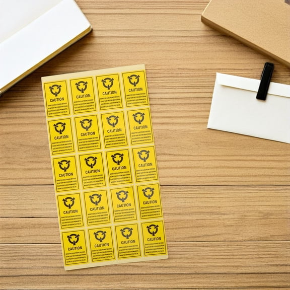Milisten 1000 Pcs Anti-static Warning Labels Yellow Self-adhesive Stickers