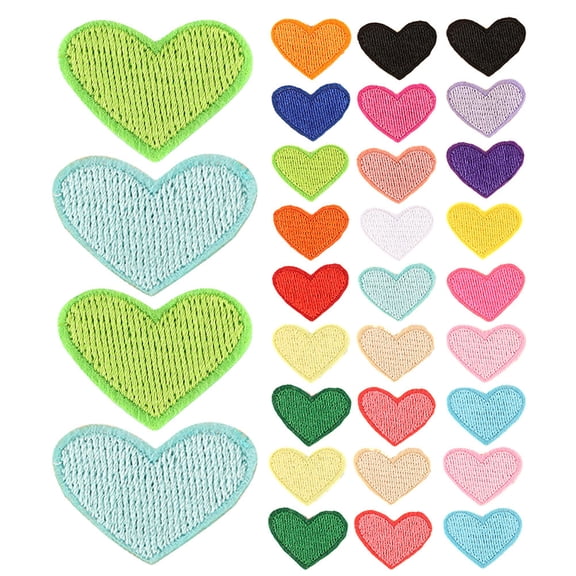 Milisten 100Pcs Heart Embroidery Iron on Patch Versatile Use for Clothes Jackets Backpacks