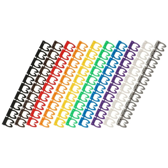 Milisten 100Pcs Plastic Cable Labels Numbered Color Coding for Wire Management