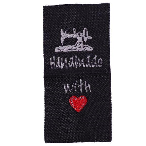 Milisten 100Pcs Black Handmade Sewing Labels Cloth Tags for Clothing Accessories and Crafts