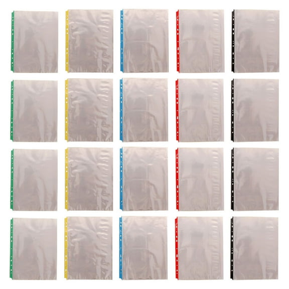 Milisten 11-Hole Clear File Protectors Non-Static Document Storage Sleeves 100 Pieces