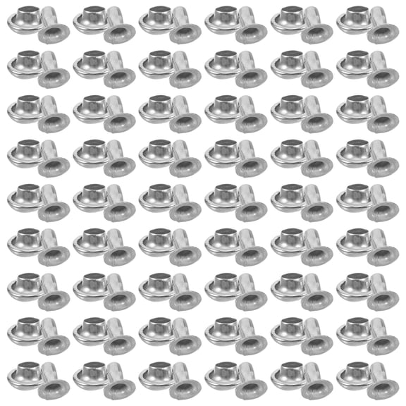 Milisten 100Pcs Silver 6mm Mushroom Metal Rivets DIY Studs for Shoes Belts Bags