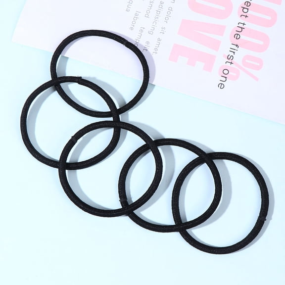 Milisten 100 Pcs Black Silicone Hair Ties for Women, Simple Circular Design, Elastic Hair Bands