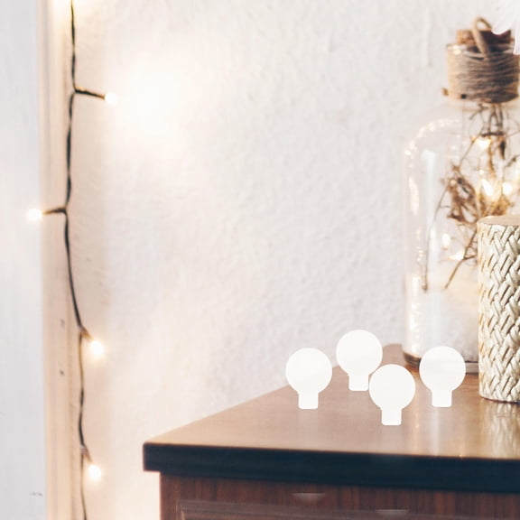 Milisten 100Pcs White Plastic Globe Light Bulb Replacement for Indoor and Outdoor Decor