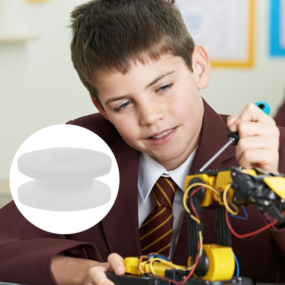 Milisten 100pcs Mini Gears and Pulleys White PP Components for Scientific Educators