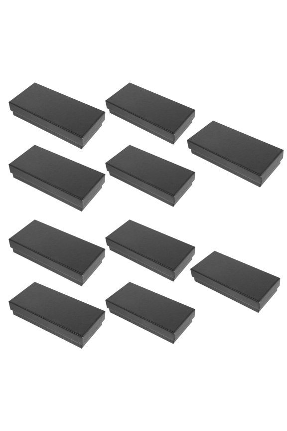 10Pcs Black Watch Storage Box Rectangular Design with Precision Molded Slot for Secure Watch Display