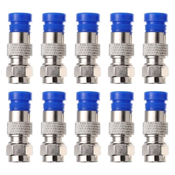 Milisten 10Pcs Waterproof F Type Connector Coaxial Compression Connector for TV with Assorted Colors