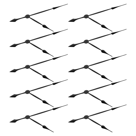 Milisten 10Pcs Decorative Black Clock Hands Large Size for Home Wall Clock DIY and Replacement