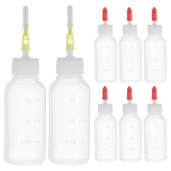 Milisten 10-Pack Fine Tip Squeeze Bottles for Glue, Paint, Crafts, Quilling, and Projects, 4.1in x 1.2in Plastic Applicator Bottles