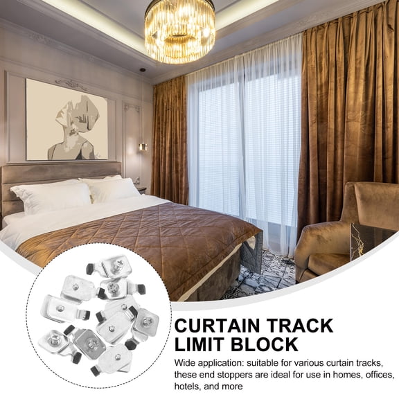 Milisten Silver Iron Curtain Track Stoppers for Versatile and Robust Use 10Pcs