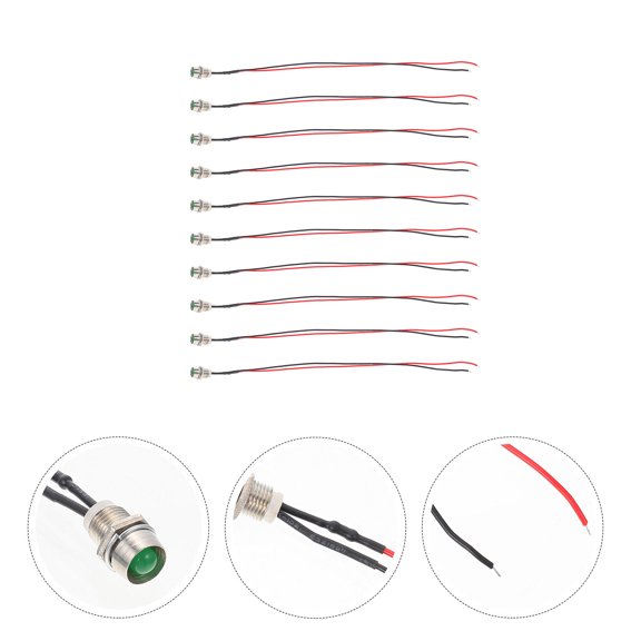 Milisten 10Pcs LED Directional Indicator Light with Wire for Instrument and Vehicle Applications