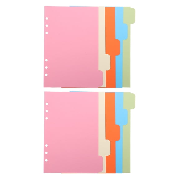 Milisten 10Pcs Loose Leaf Dividers for Binder Plastic Page Separators with Tabs for Office Use