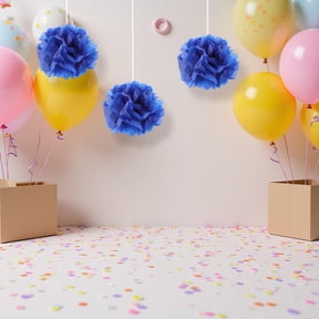 Milisten 10Pcs Navy Blue Tissue Paper Pom Poms Wall and Ceiling Decor